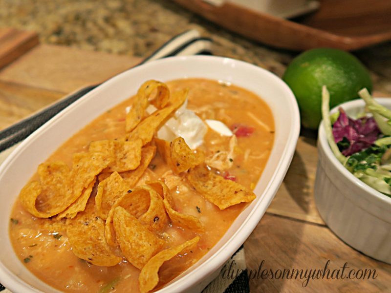Fritos are the perfect add-in in this 4 indgredient chicken chili