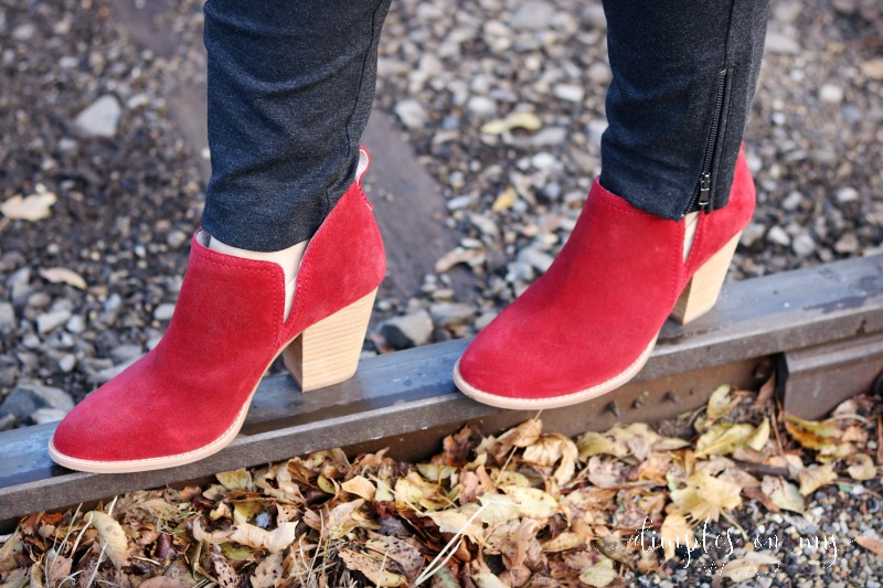 Red Booties | Red Shoes | Jeffery Campbell Booties | Casual Holiday Style