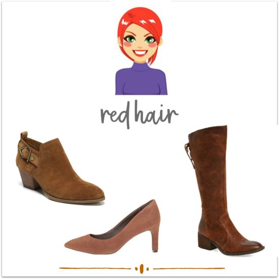 This color shoe will match anything you wear if you have RED hair. || What color shoes to wear with red, green, blue, brown or yellow clothes.