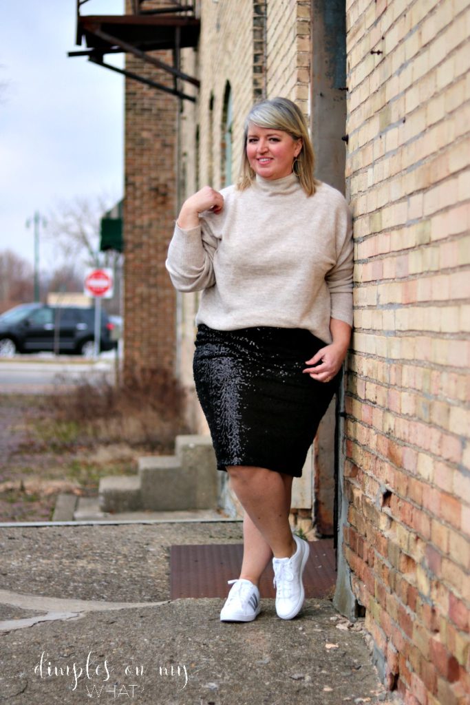 Sequin skirt 2025 with sneakers