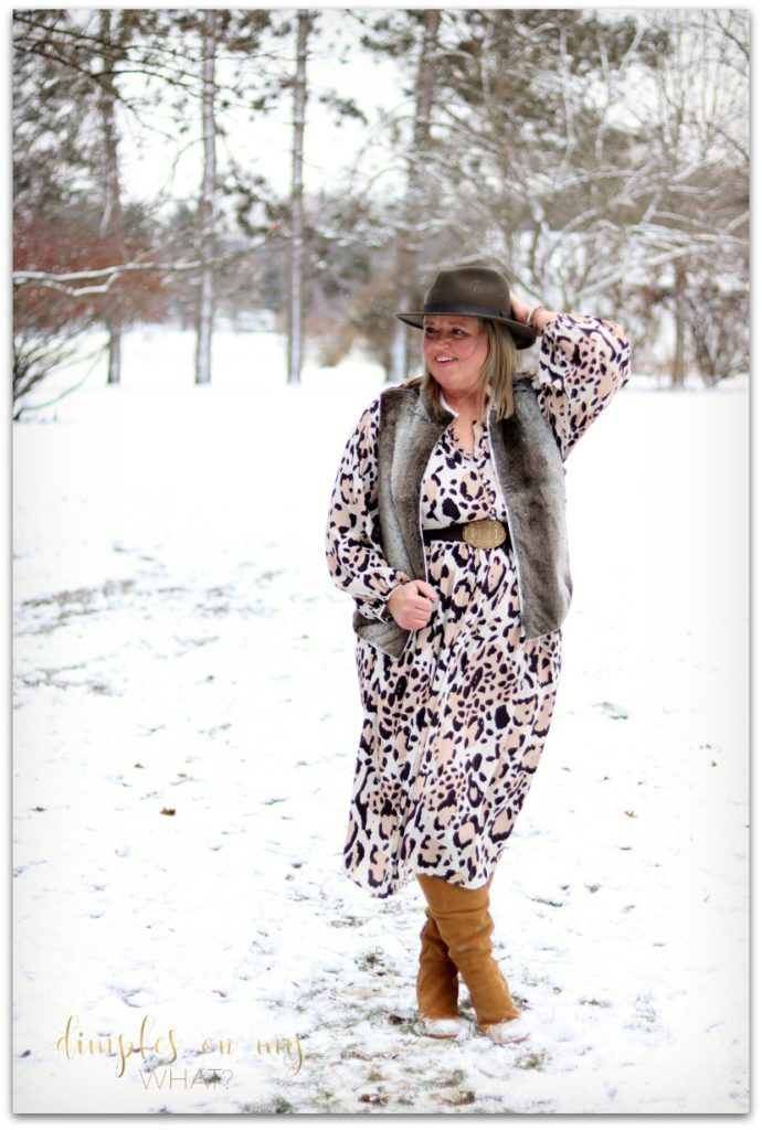 fashion for women over 50  ||| faux fur and leopard print  ||  ageless style  ||  plus size fashion for women over 50