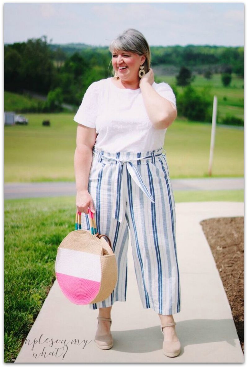 Summer Fashion for women over 50 || Plus size summer fashion || Cropped Wide Leg Pants