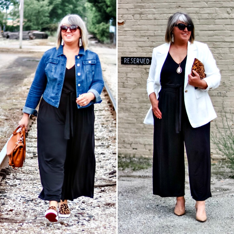 One Little Black Jumpsuit Styled Two Ways