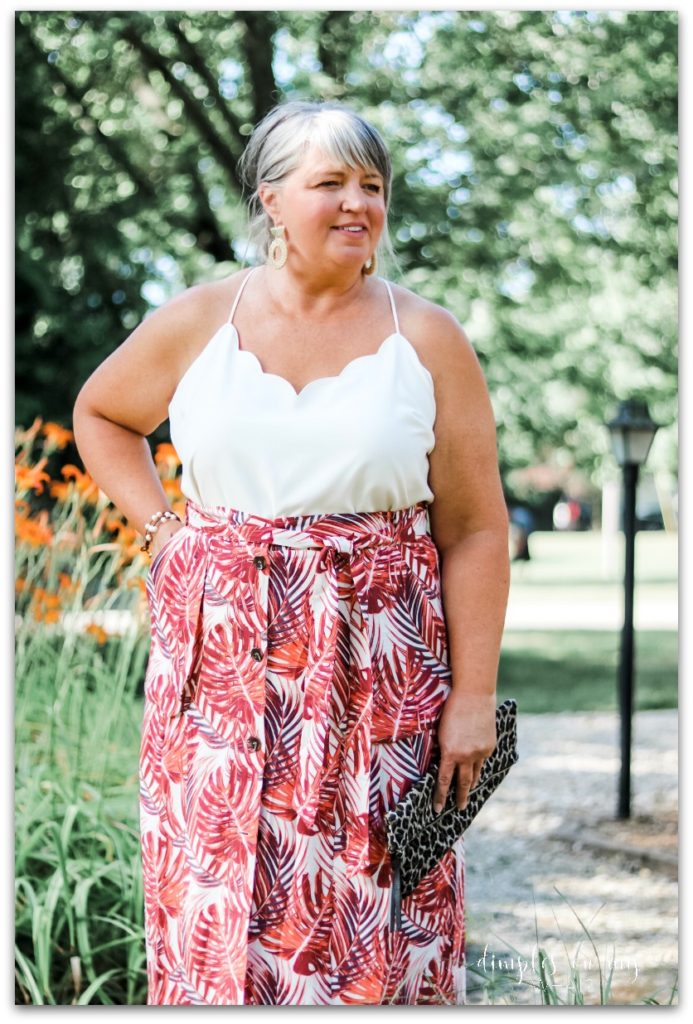 Asos Curve Column Midi Skirt || Tropical Print Skirt for Plus Size Women || Sexy Summer Fashion for Full Figured Women || www.dimplesonmywhat.com
