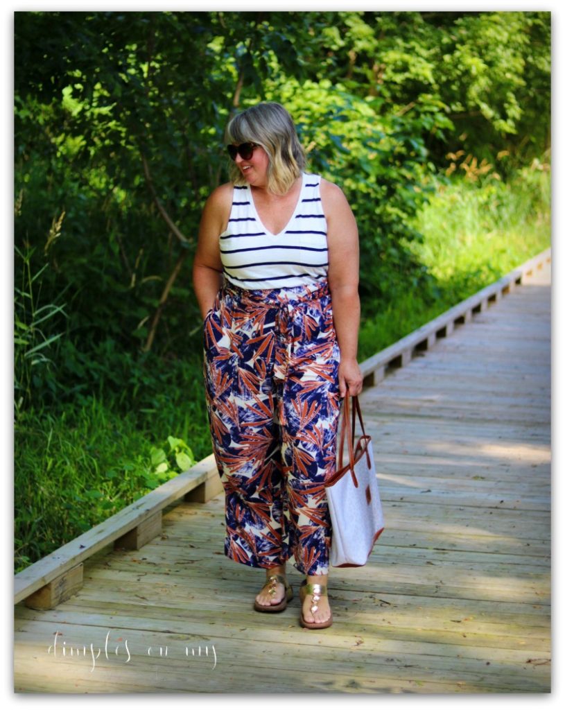 Accepting the No Buy July Challenge and Shopping My Closet   ||  Full Figure Fashion  ||  Summer Fashion  ||  Casual Summer Fashion for Curvy Women  ||  Wide leg high waisted pants 