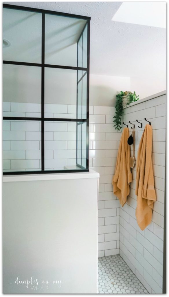 master bath remodel  ||  wood, white and gray master bath  ||  farmhouse bath remodel  ||  walk-in shower