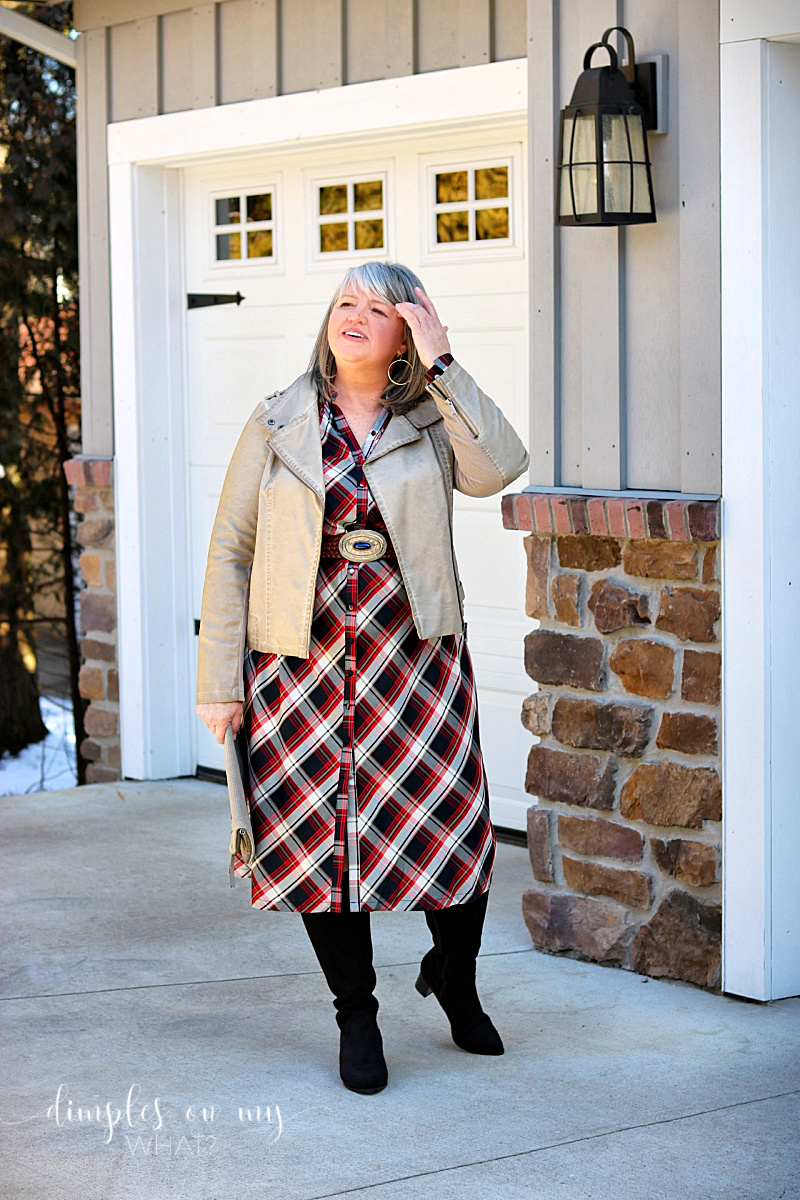 Plaid for transitional weather; plaid H&M Dress; Plaid for spring