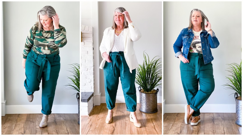 How to style high-waisted pants  ||  plus size fashion  ||  full figure fashion  ||  eloquii high-waisted pants  ||  fashion for women over  50