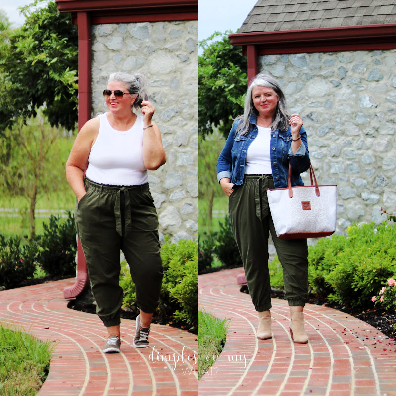 How to Style Olive Joggers from Summer to Fall