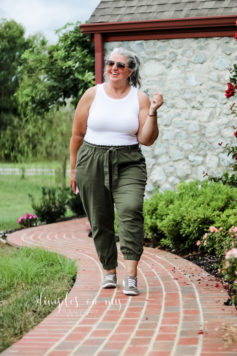 My favorite summer joggers are getting a fall makeover. 

#fashionforcurves #plussize #plussizefalloutfitinspiration #plussizeover50 #over50fashion #olivejoggers #plussizeolivejoggers