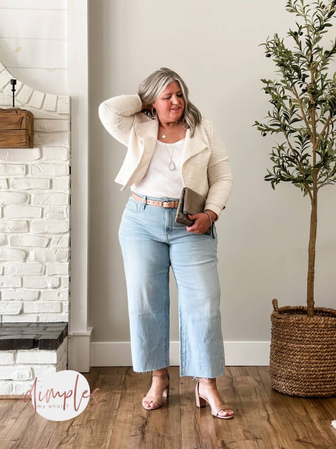 Wide leg jean 2025 capris plus size