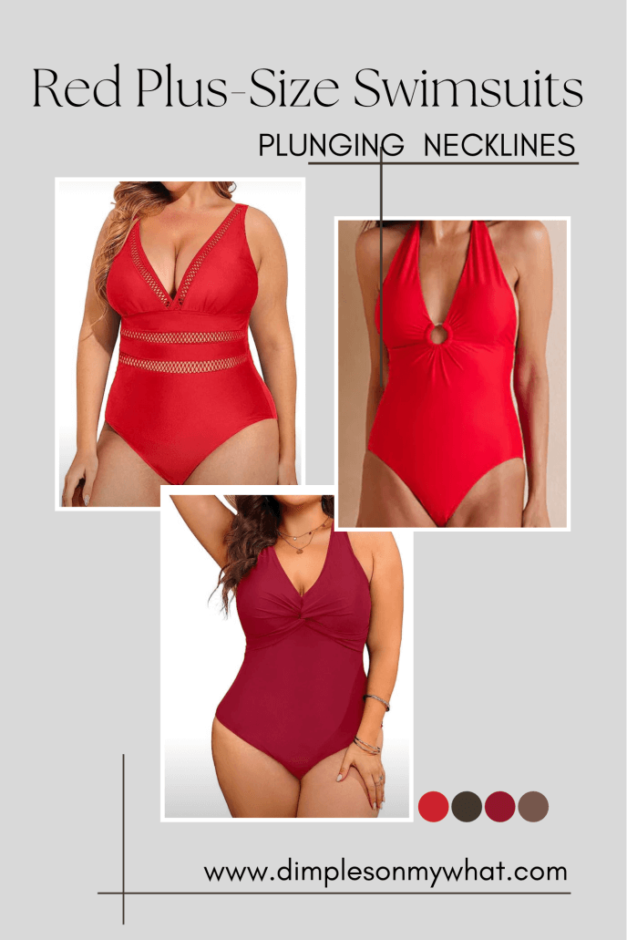 Every woman needs a red swimsuit; they make you feel pretty and powerful. Here are 15 of the best plus size swimsuits. #plussize #plussizeswimsuits #midsize #midsizeswimsuits #redswimsuits #redplussizeswimsuit #bodypositivity