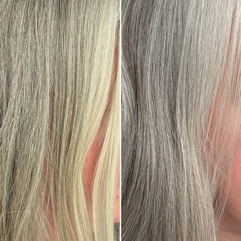 HOW TO REMOVE BRASSINESS FROM GRAY HAIR - dimplesonmywhat