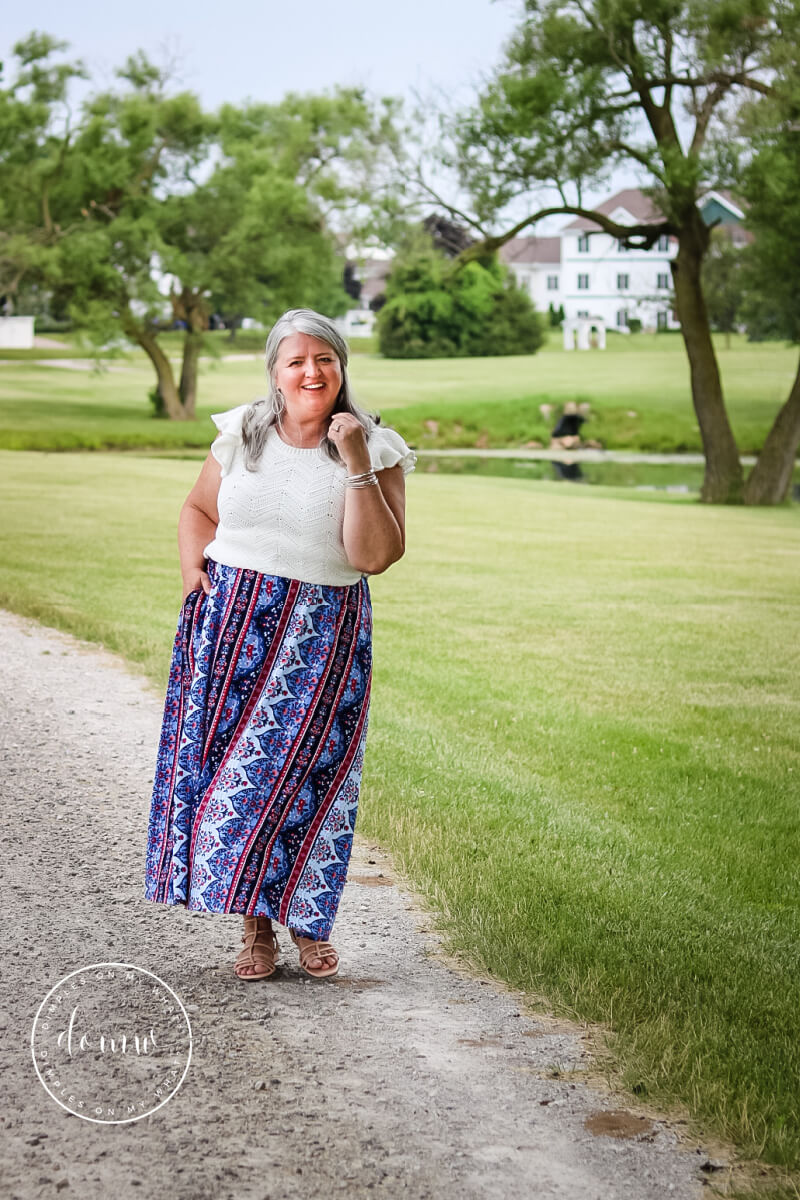 Do you have a dress you love, but it's outdated and frumpy? Here are seven outfit ideas for how to update a frumpy dress on a plus-size body. #plussize #outfitideas #fashion #over50fashion #plussizeover50 #styleover50 #casualplussizefashion #summerplussizeoutfitideas