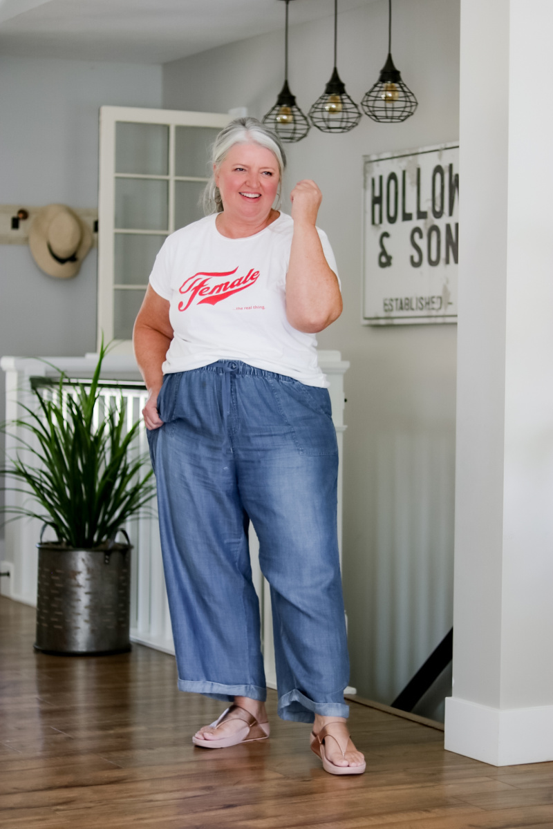 Do you know why you should throw fashion rules out the door? Because the fashion police are not real! Whether you follow plus-size fashion or midsize style advice, YOUR STYLE PERSONALITY should take precedence. 


#plussize #plussizestyle #plussizefashion #plussizesummerstyle #plussizechambraypantsoutfit #graphictee #plussizeover50 #over50fashion #graphicteeoutfitidea 