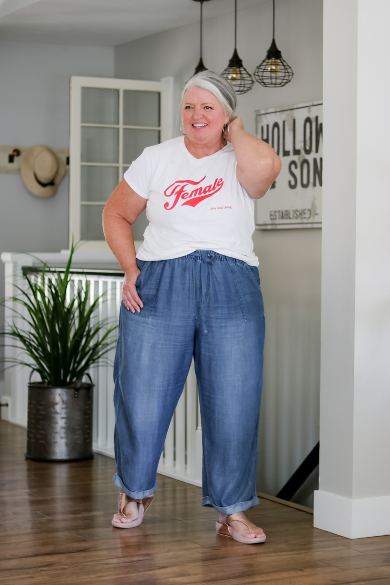 Do you know why you should throw fashion rules out the door? Because the fashion police are not real! Whether you follow plus-size fashion or midsize style advice, YOUR STYLE PERSONALITY should take precedence. 


#plussize #plussizestyle #plussizefashion #plussizesummerstyle #plussizechambraypantsoutfit #graphictee #plussizeover50 #over50fashion #graphicteeoutfitidea 