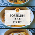 Creamy Italian sausage tortellini soup with spinach served in a bowl